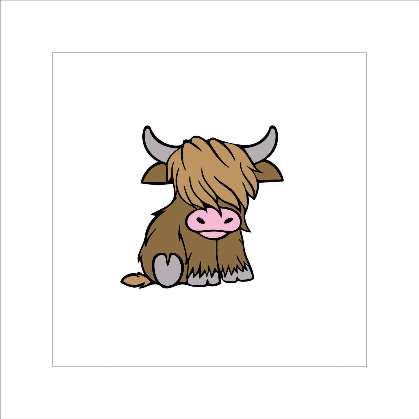 Cow and Highland Cow Sticker Decal for Planners, laptops, tumblers, cars, walls, mirrors, notebooks, phones, etc. 46ANML