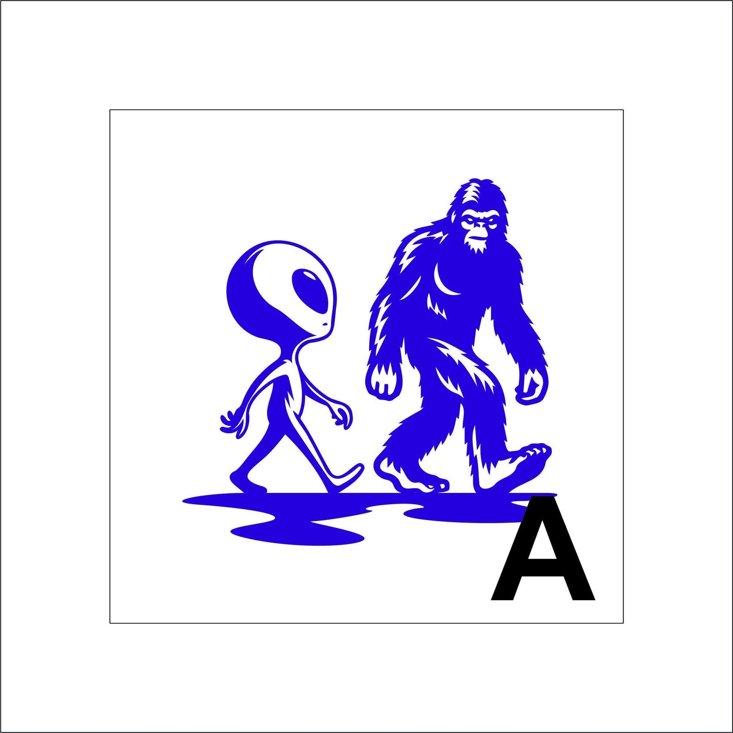 Bigfoot, Alien and UFO Sticker Decal for Planners, laptops, tumblers, cars, walls, mirrors, notebooks, phones, etc. 11FNTSY