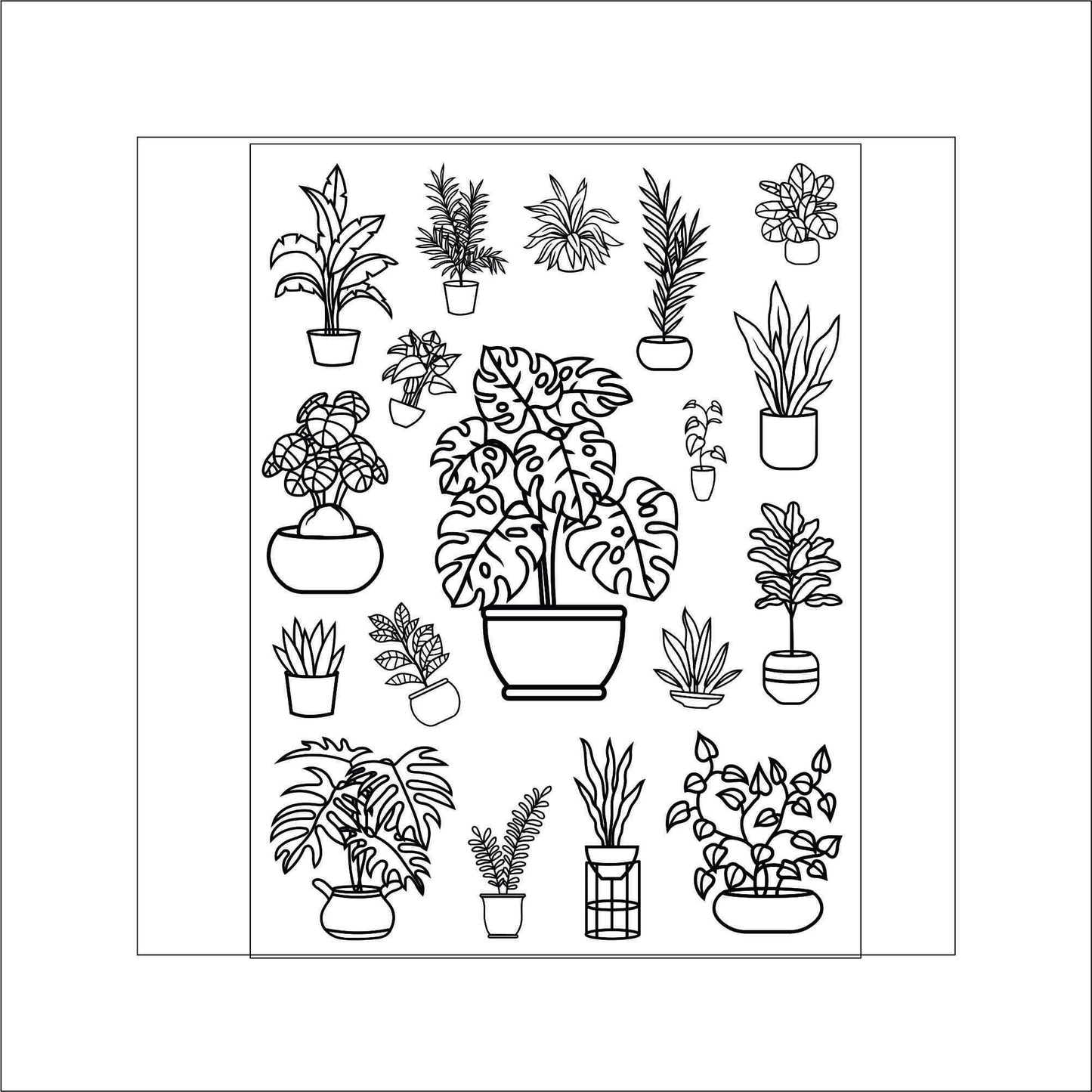 Plants and Palms laptop sticker, pretty sticker, laptop decal, tumbler sticker, water bottle sticker, water bottle decal 61PKG
