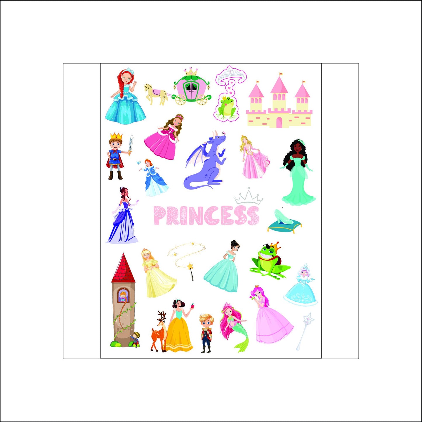 Princess Stickers laptop sticker, funny sticker, laptop decal, tumbler sticker, water bottle sticker, water bottle decal 58PKG