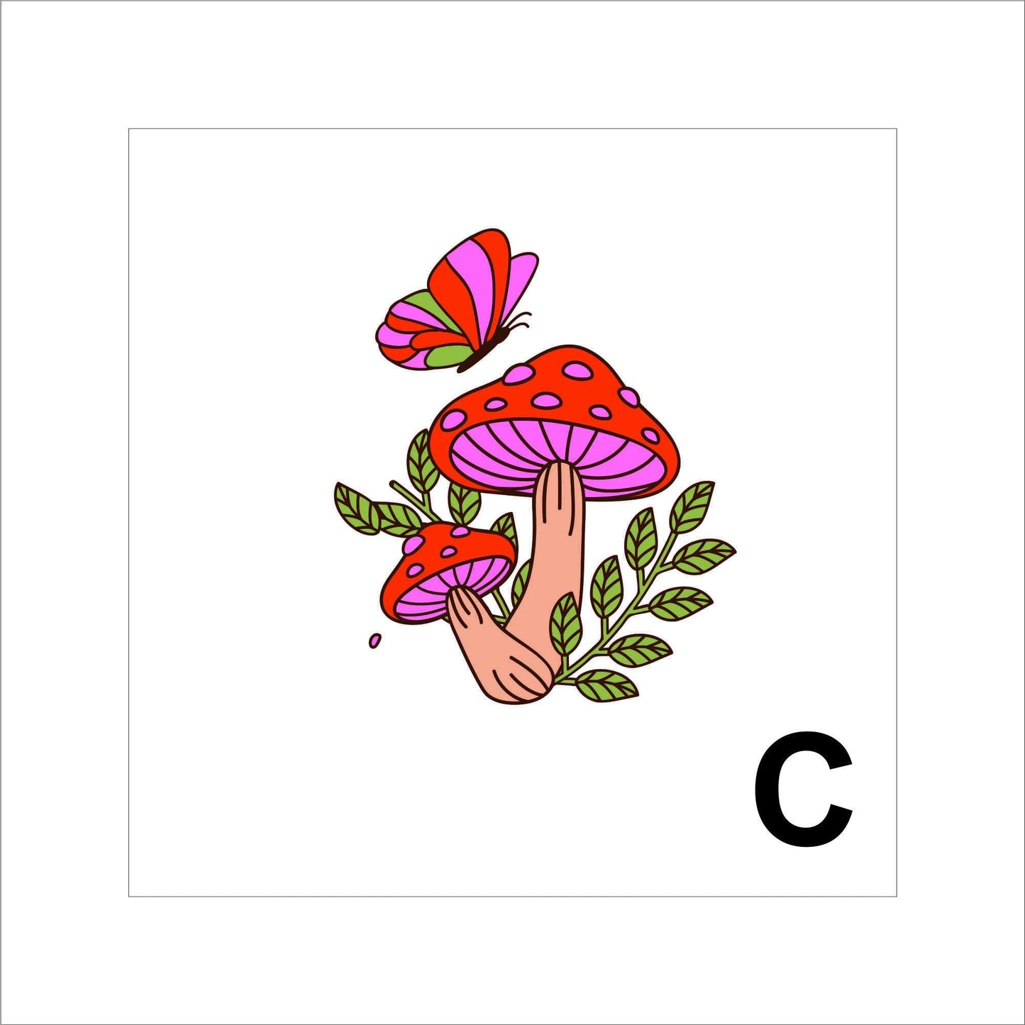 Mushrooms Sticker Decal for Planners, laptops, tumblers, cars, walls, mirrors, notebooks, phones, etc. 80PLNT