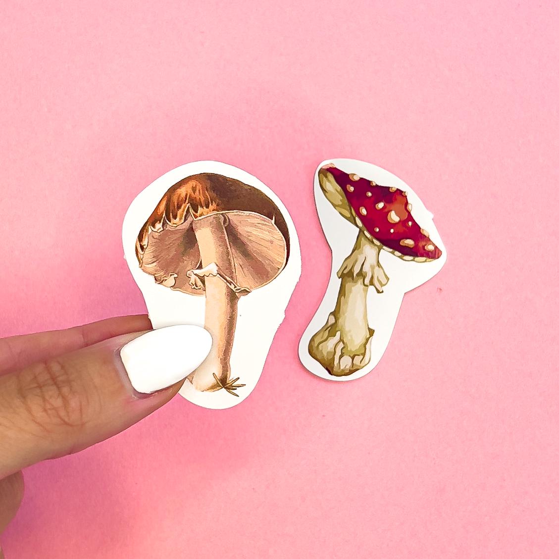 Mushroom Sticker Decal for Planners, laptop sticker, tumblers sticker, cars, walls, mirrors, notebook sticker, phone sticker, etc. 8PLNT