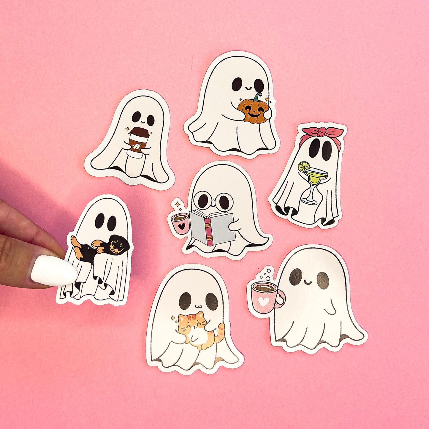 Cute Ghosts Sticker laptop sticker, funny sticker, laptop decal, tumbler sticker, planner sticker, car decal, water bottle decal 5HLWN