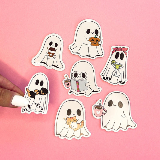 Cute Ghosts Sticker laptop sticker, funny sticker, laptop decal, tumbler sticker, planner sticker, car decal, water bottle decal 5HLWN