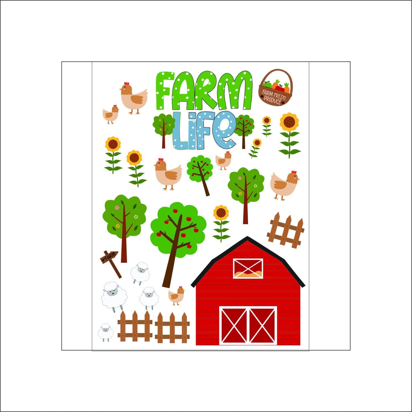 Cute Farm Animal Stickers laptop sticker, funny sticker, laptop decal, tumbler sticker, water bottle sticker, water bottle decal 20PKG
