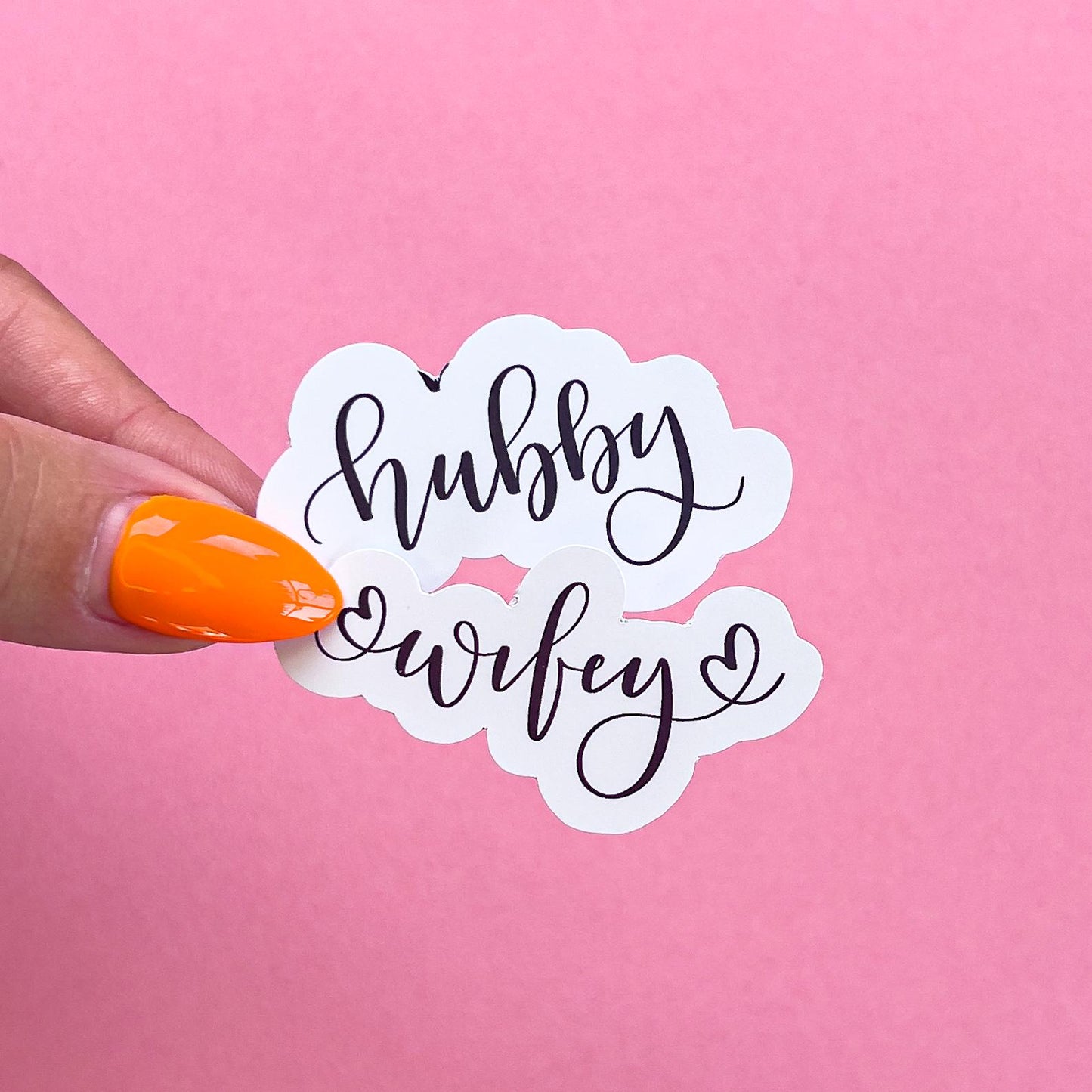 Wifey and Hubby Wedding Sticker Decal for Planners, laptops, tumblers, cars, walls, mirrors, notebooks, phones, etc. 11LUV