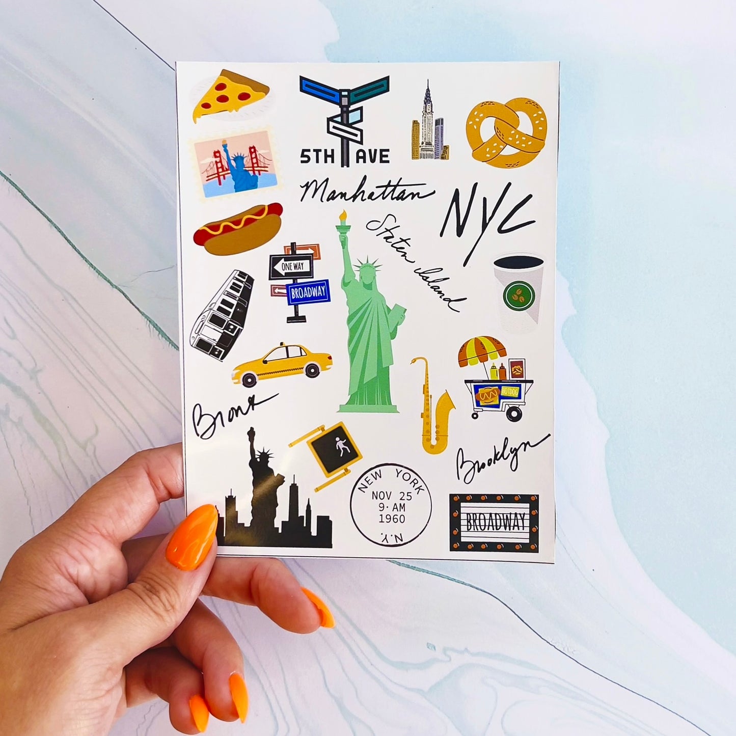 New York City Travel laptop sticker, cute sticker, laptop decal, tumbler sticker, water bottle sticker, water bottle decal 1PKG
