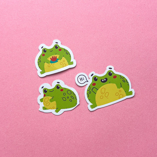 Funny Frog Sticker Decal for Planners, laptops, tumblers, cars, walls, mirrors, notebooks, phones, etc. 4ANML