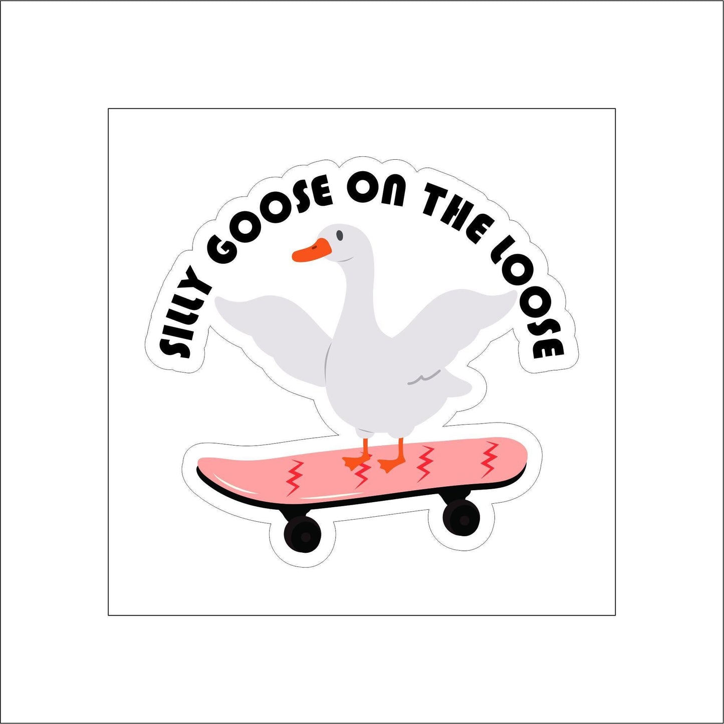 Silly Goose Sticker pun Sticker Decal for Planners, laptops, tumblers, cars, walls, mirrors, notebooks, phones, etc. 11ANML
