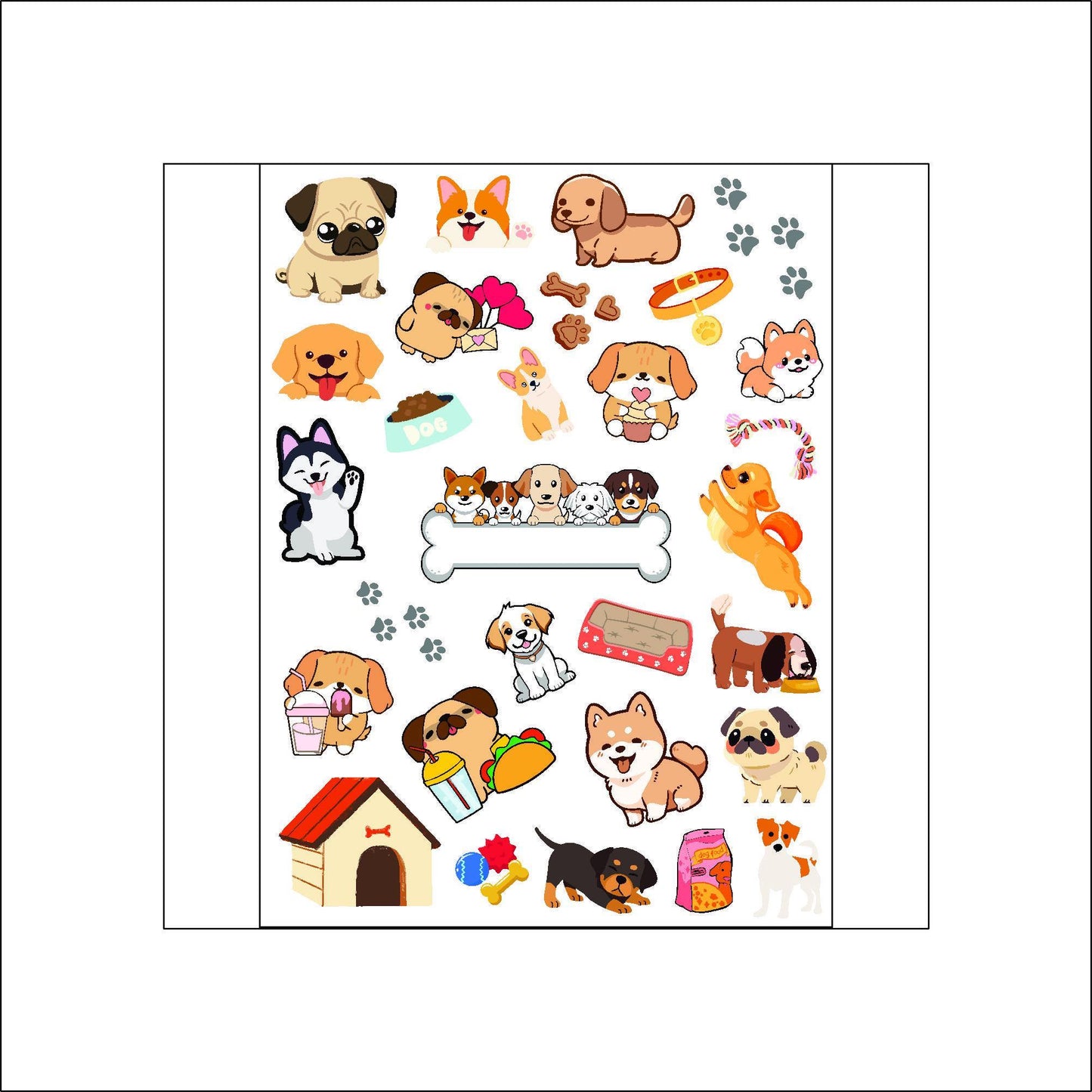 Cute Dog Puppy laptop sticker, funny sticker, laptop decal, tumbler sticker, water bottle sticker, water bottle decal 36PKG