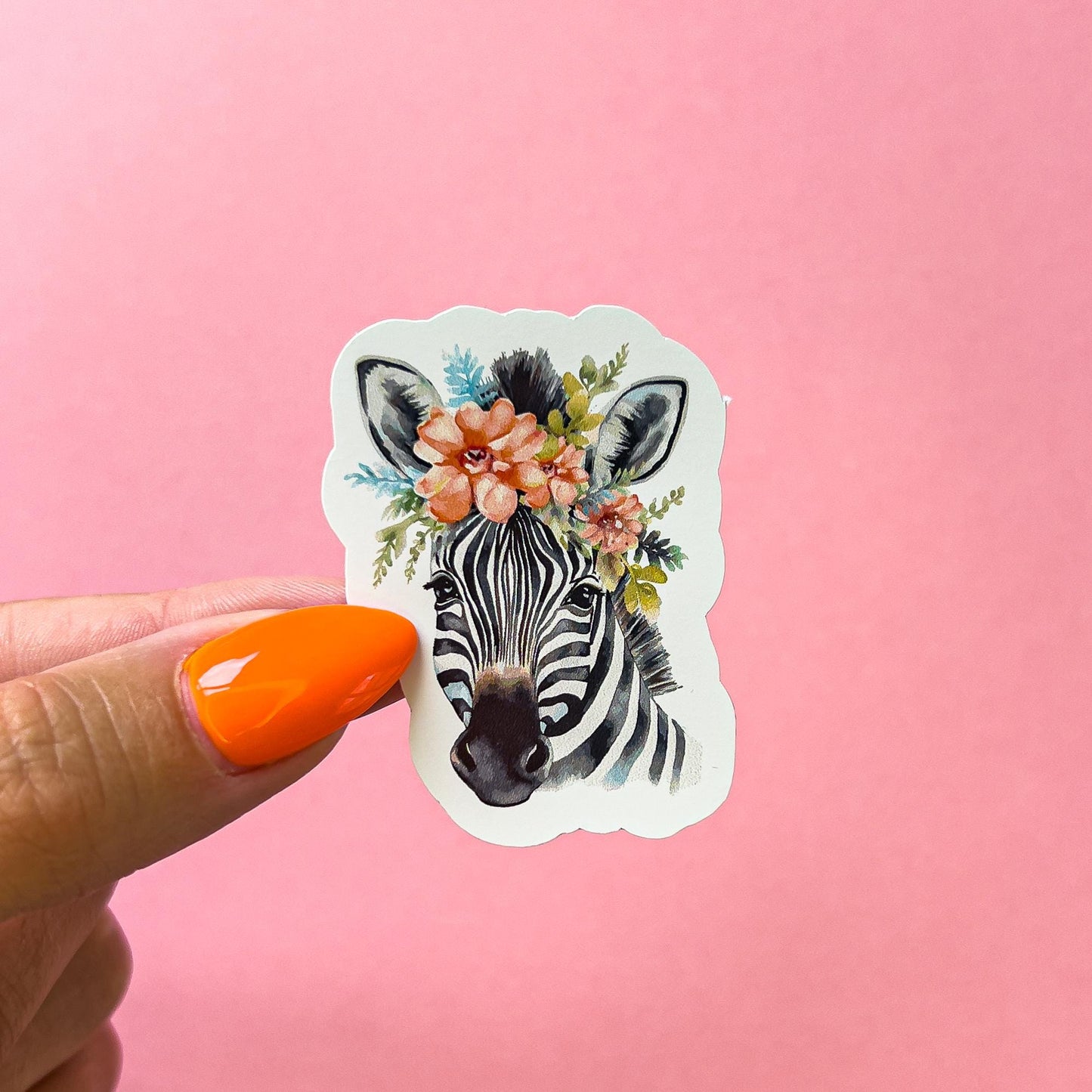 Animals with Floral Crowns Sticker Decal for Planners, laptops, tumblers, cars, walls, mirrors, notebooks, phones, etc. 41ANML