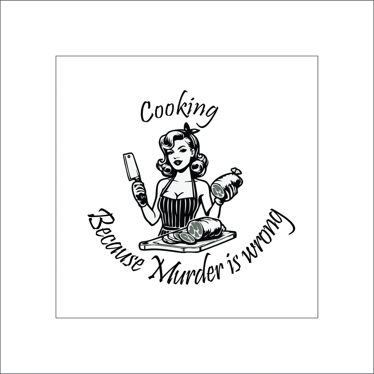 Baking Because Murder is Wrong Vintage Sticker Decal for Planners, laptops, tumblers, cars, walls, mirrors, notebooks, phones, etc. 6VNTG