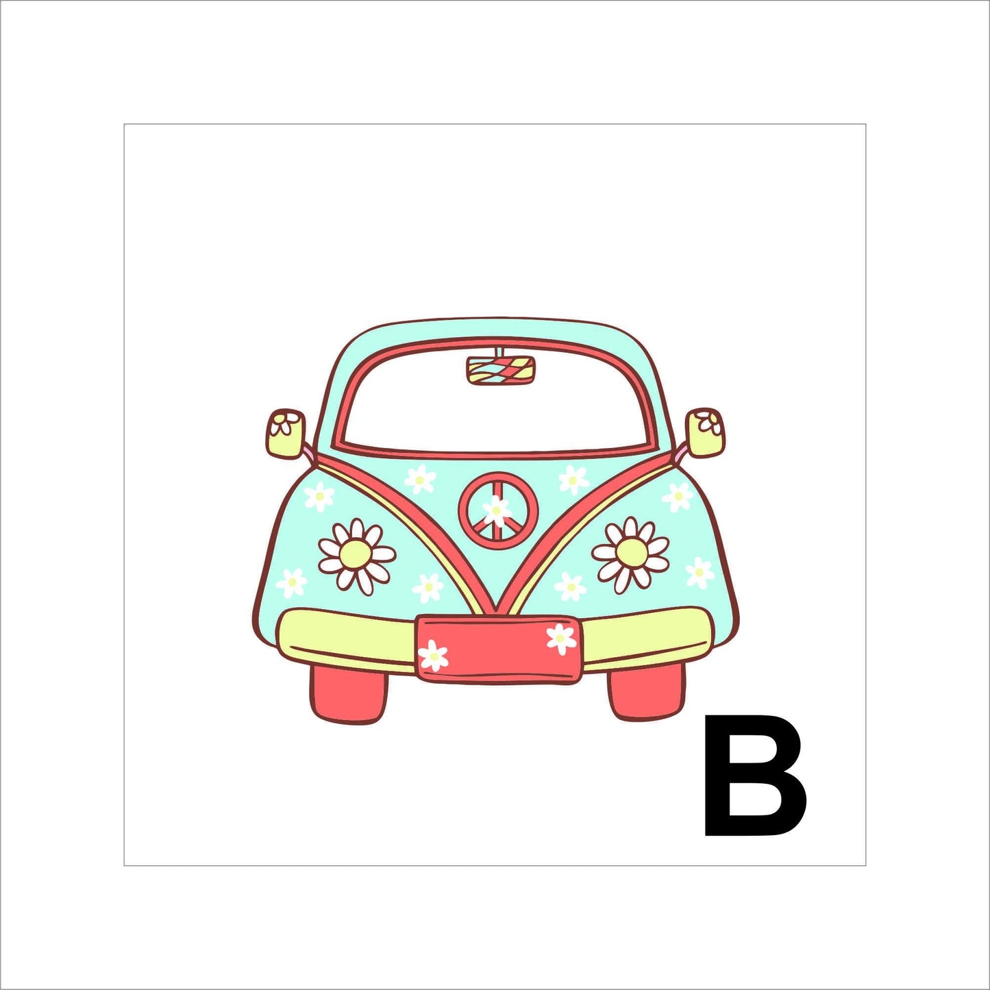 Cute Flowered Car Sticker Decal for Planners, laptops, tumblers, cars, walls, mirrors, notebooks, phones, etc. 1CAR