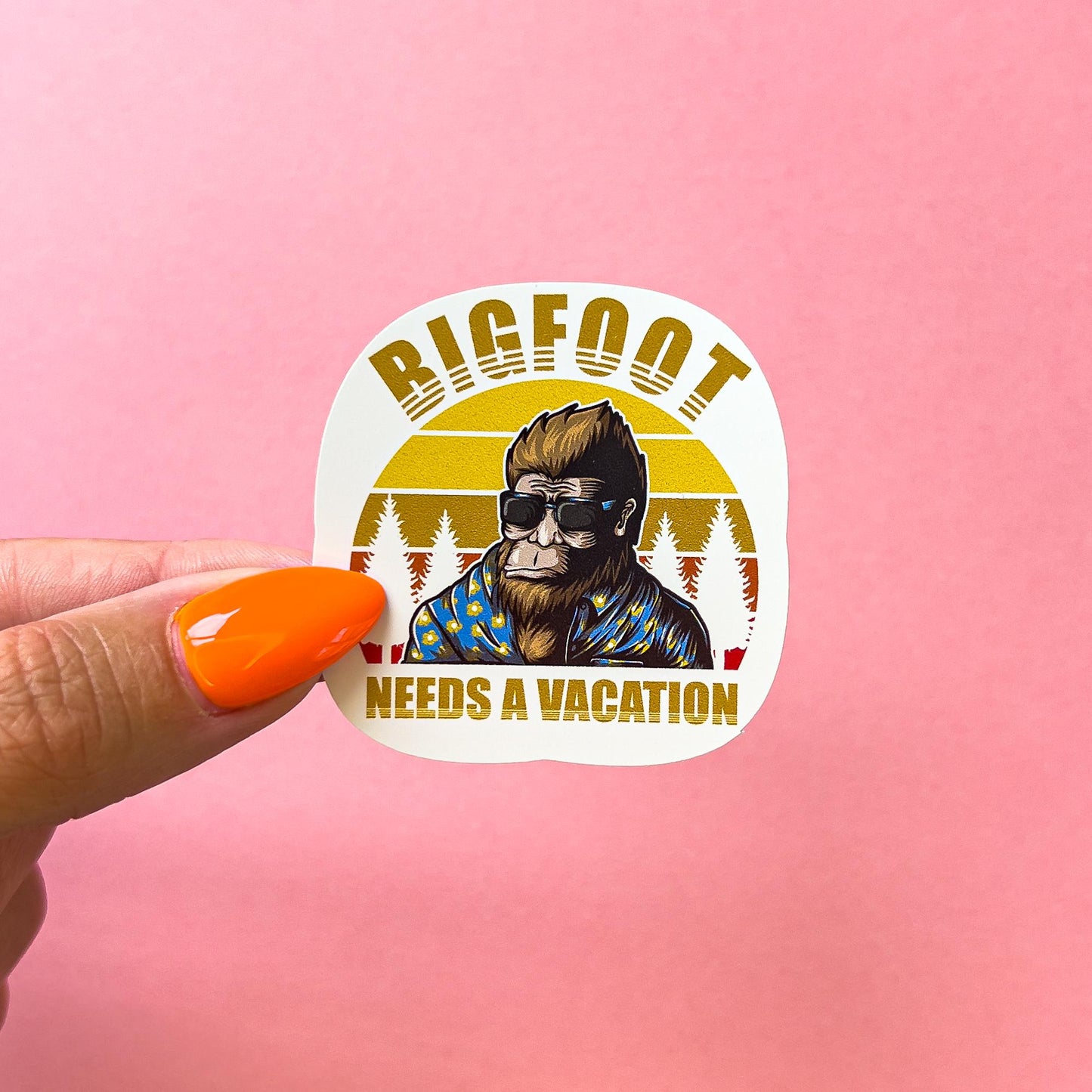 Bigfoot needs a Vacation Sticker Decal for Planners, laptops, tumblers, cars, walls, mirrors, notebooks, phones, etc. 15FNTSY