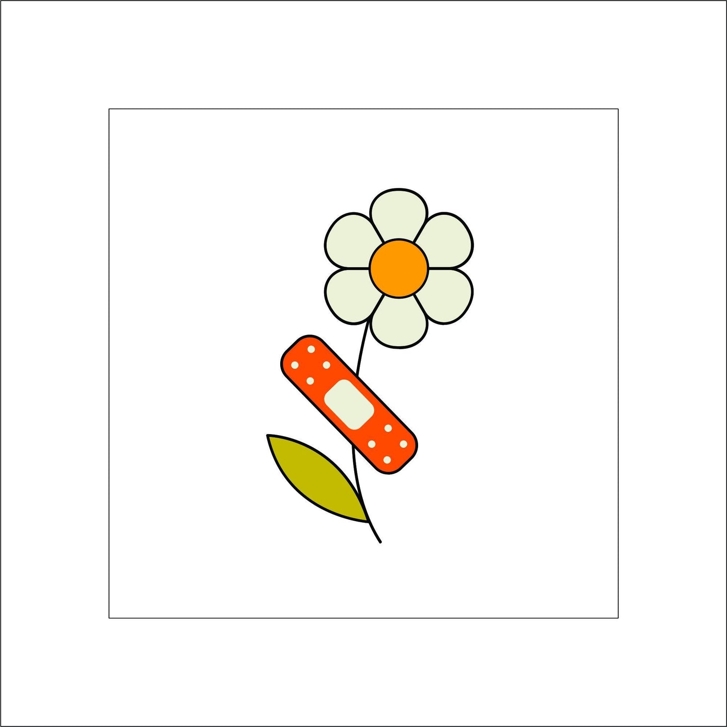 Daisy Flower with a Band-Aid Sticker Decal for Planners, laptops, tumblers, cars, walls, mirrors, notebooks, phones, etc. 81FLR