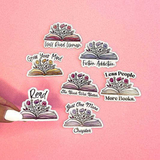 Floral Book Sticker Decal for Planners, laptops, tumblers, cars, walls, mirrors, notebooks, phones, etc. 2BOK
