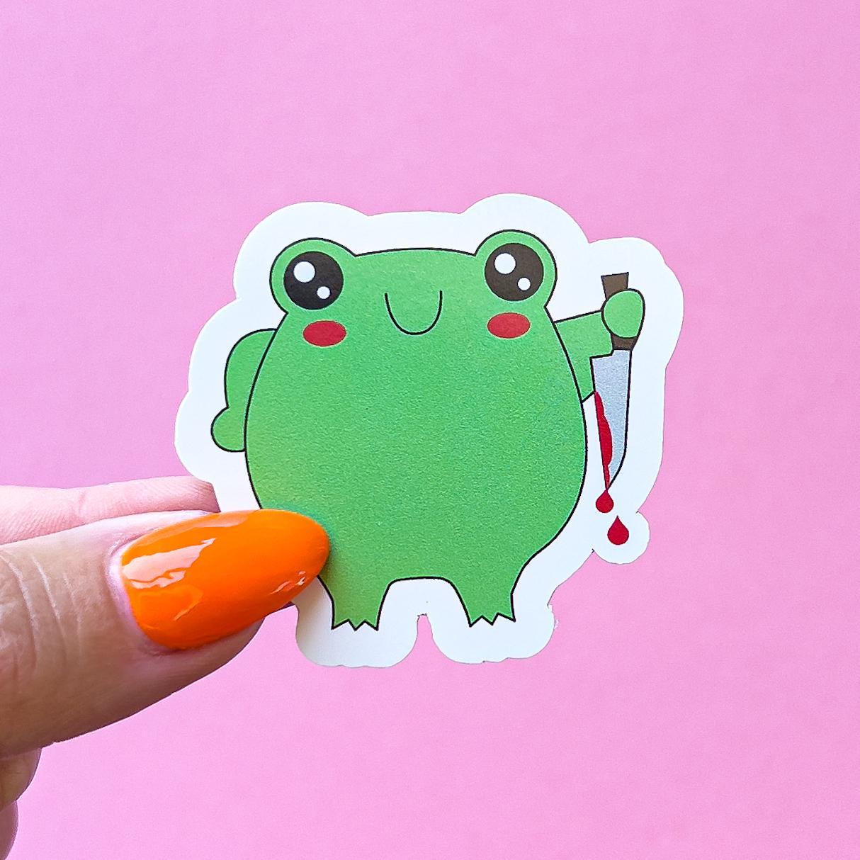 Cute Funny Frog Sticker laptop sticker, funny sticker, laptop decal, tumbler sticker, planner sticker, car decal, water bottle decal 5CRM