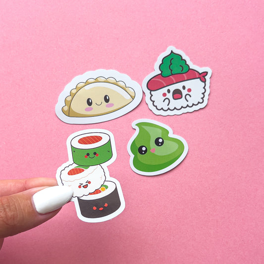 Sushi and Wasabi Sticker Decal for Planners, laptops, tumblers, cars, walls, mirrors, notebooks, phones, etc. 32FOD