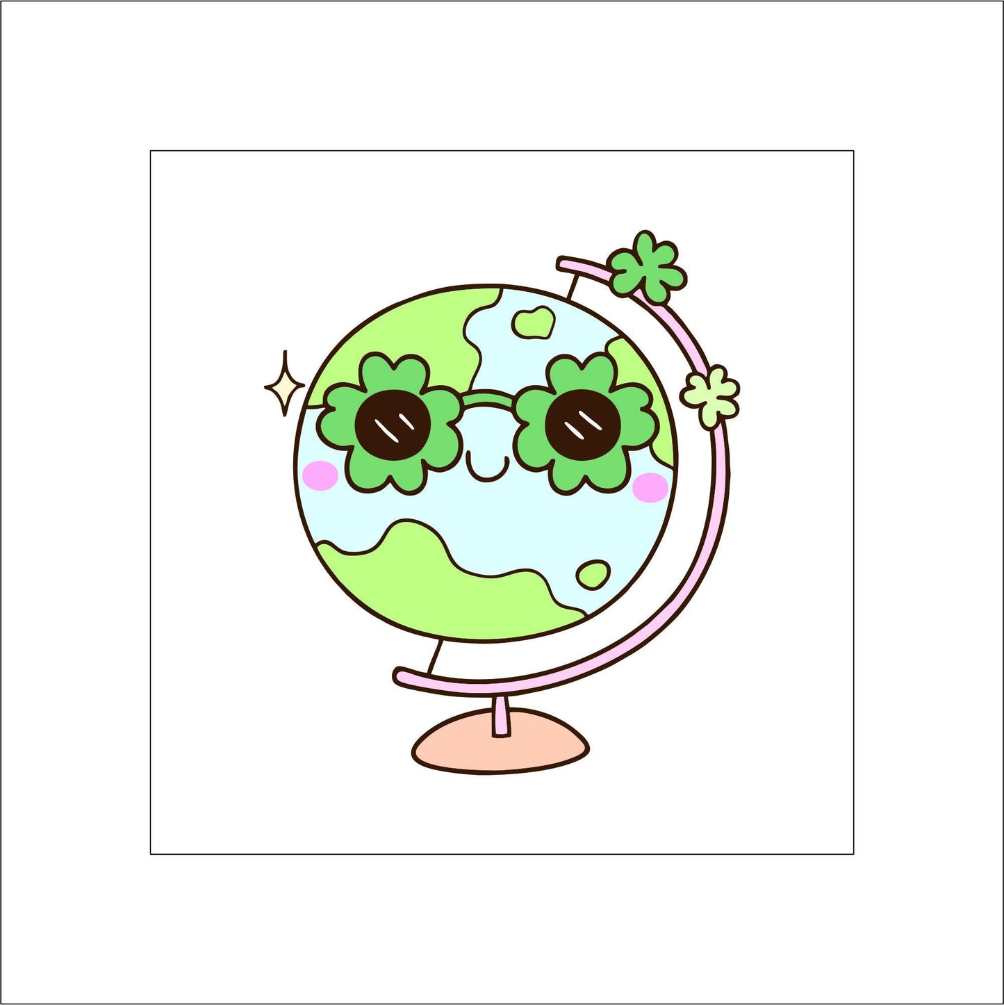 Cute Globe with Sunglasses Sticker Decal for Planners, laptops, tumblers, cars, walls, mirrors, notebooks, phones, etc. 5TRVL