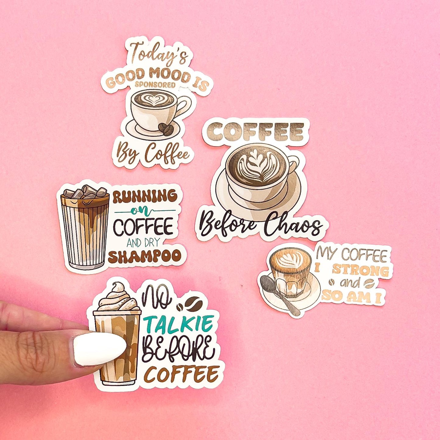 Coffee Quotes Sticker Decal for Planners, laptops, tumblers, cars, walls, mirrors, notebooks, phones, etc. 3CFE