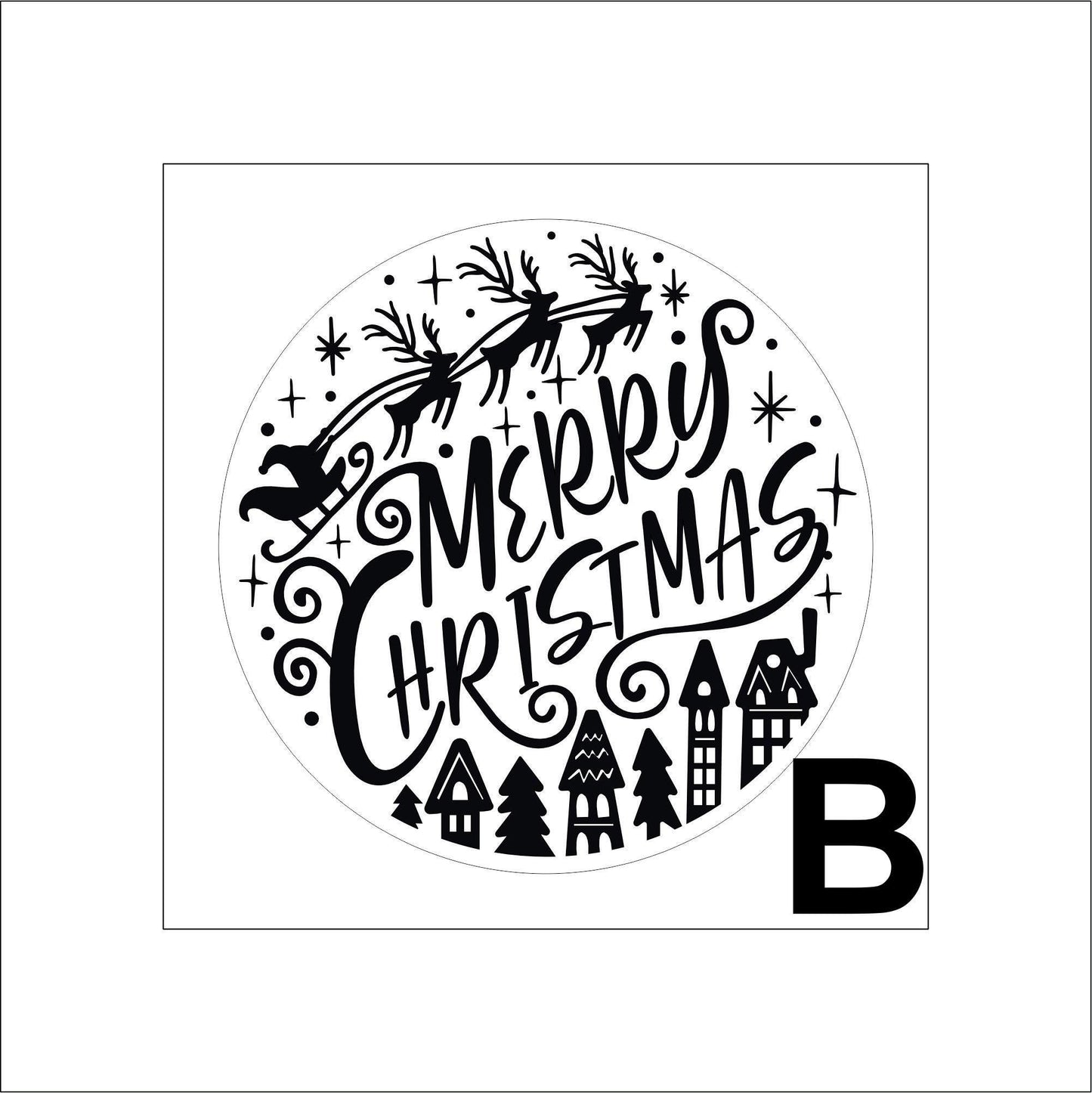 Merry Christmas Sticker Decal for Planners, laptops, tumblers, cars, walls, mirrors, notebooks, phones, etc. 1XMS
