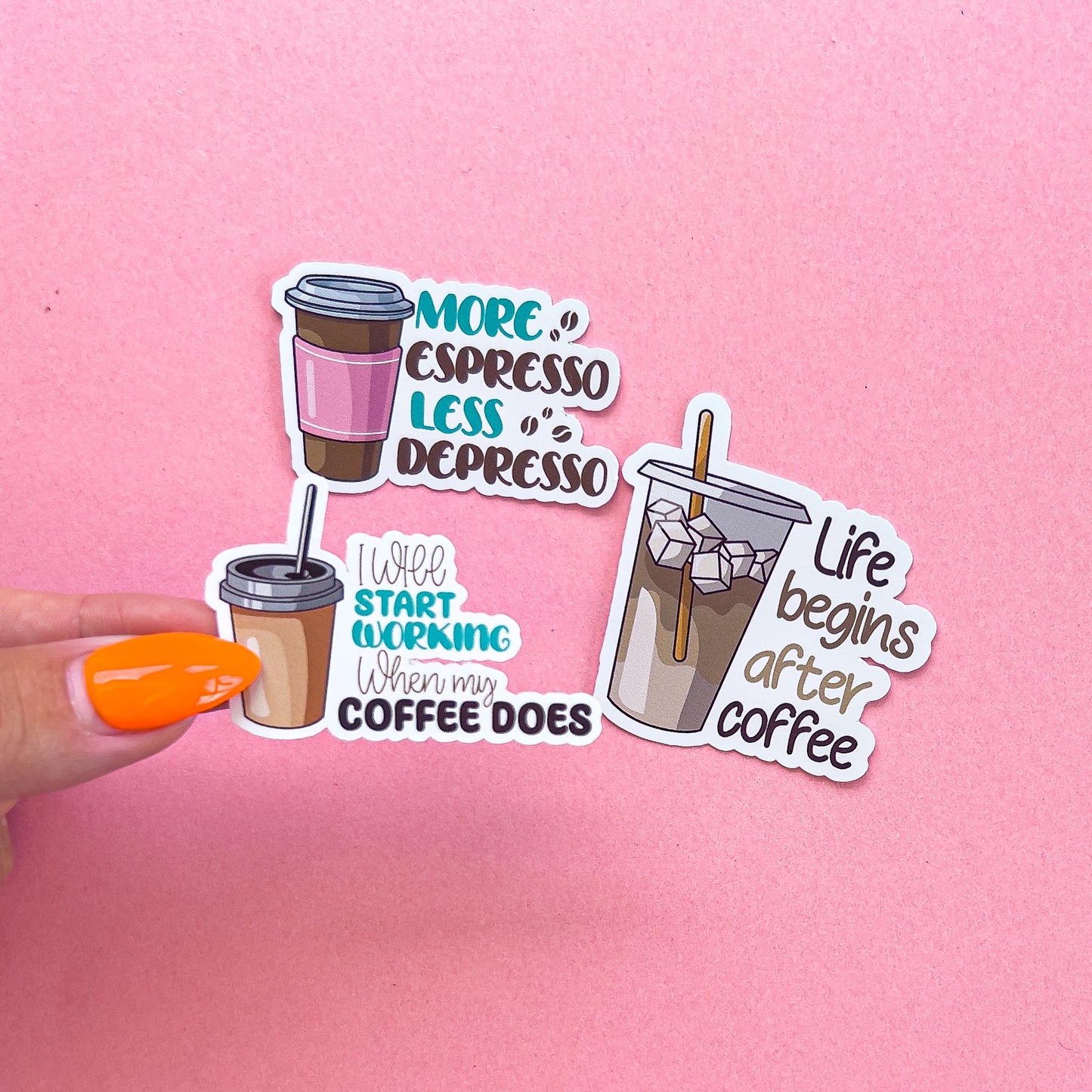 Funny Coffee Quote Sticker pun Sticker Decal for Planners, laptops, tumblers, cars, walls, mirrors, notebooks, phones, etc. 34CFE