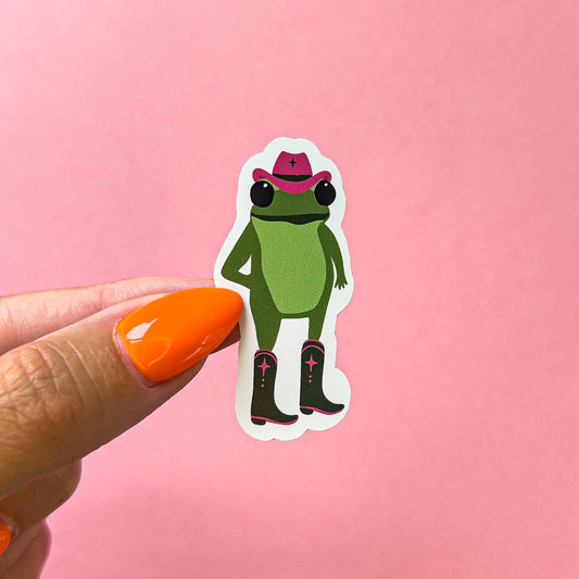 Cowboy Frog Sticker Decal for Planners, laptops, tumblers, cars, walls, mirrors, notebooks, phones, etc. 6CNTRY