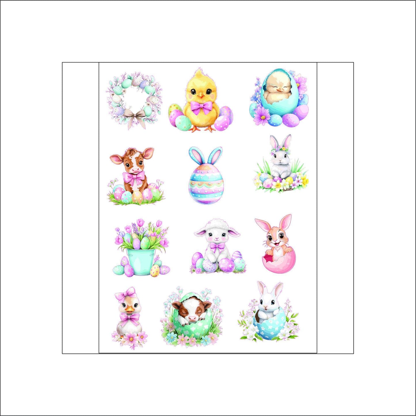 Cute Easter Animal Stickers laptop sticker, funny sticker, laptop decal, tumbler sticker, water bottle sticker, water bottle decal 8GRP