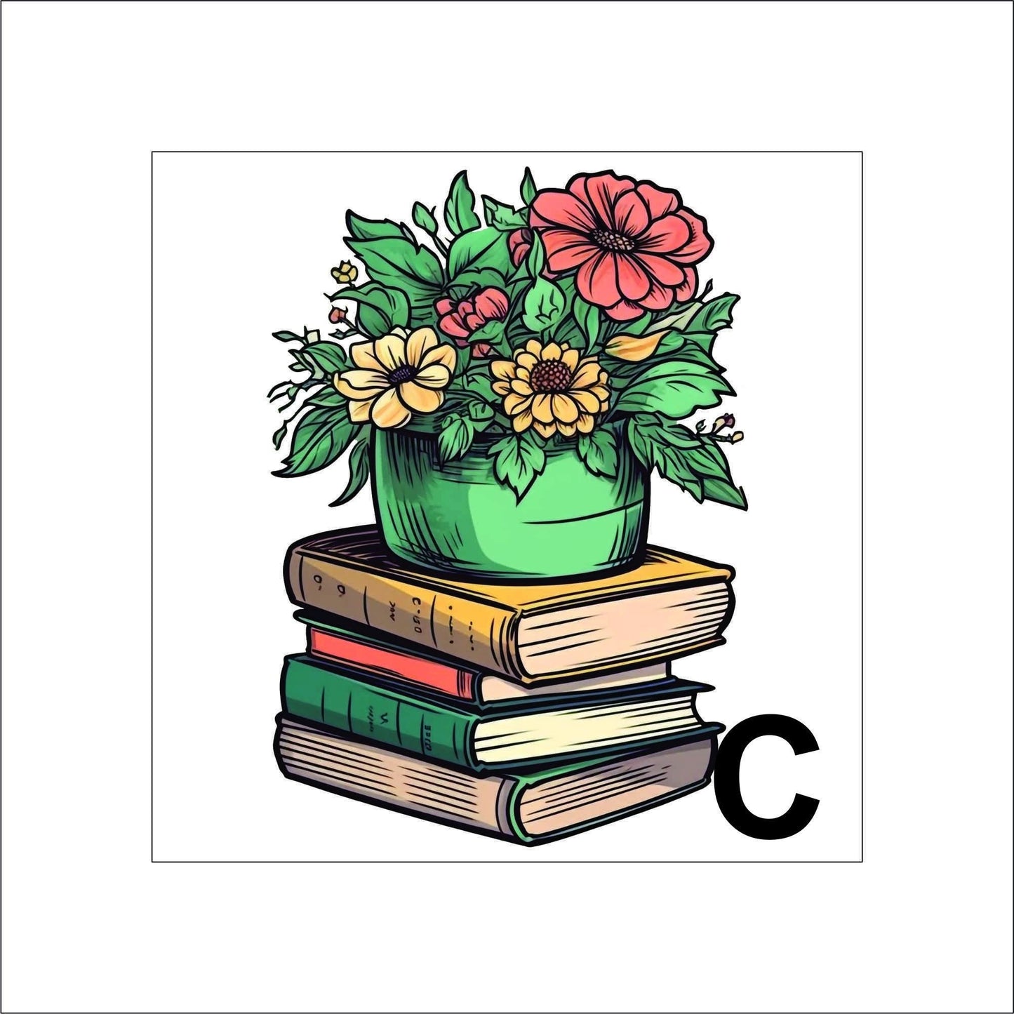 Floral Book Sticker Decal for Planners, laptops, tumblers, cars, walls, mirrors, notebooks, phones, etc. 3BOK
