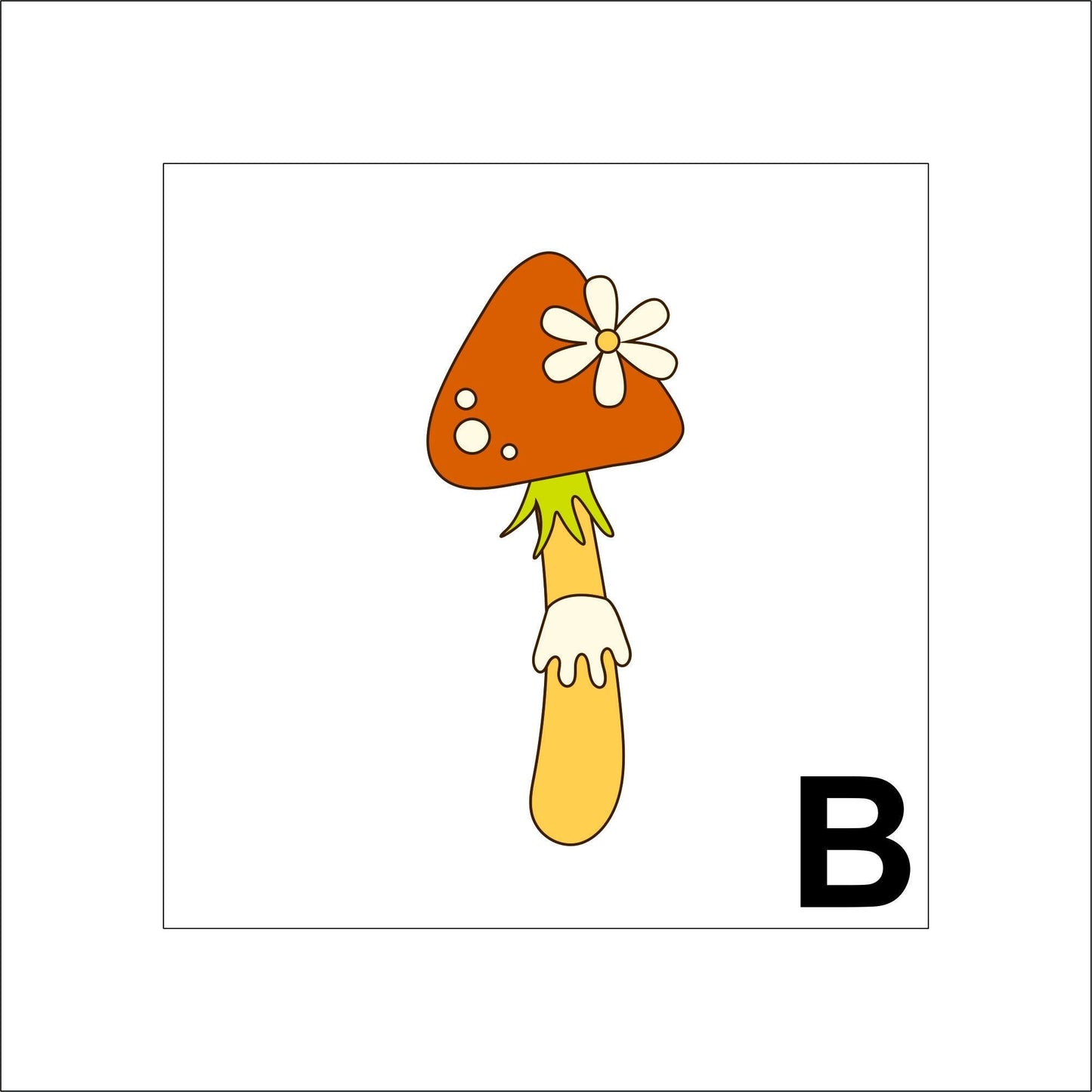 Cute Orange Mushrooms Sticker Decal for Planners, laptops, tumblers, cars, walls, mirrors, notebooks, phones, etc. 4PLNT