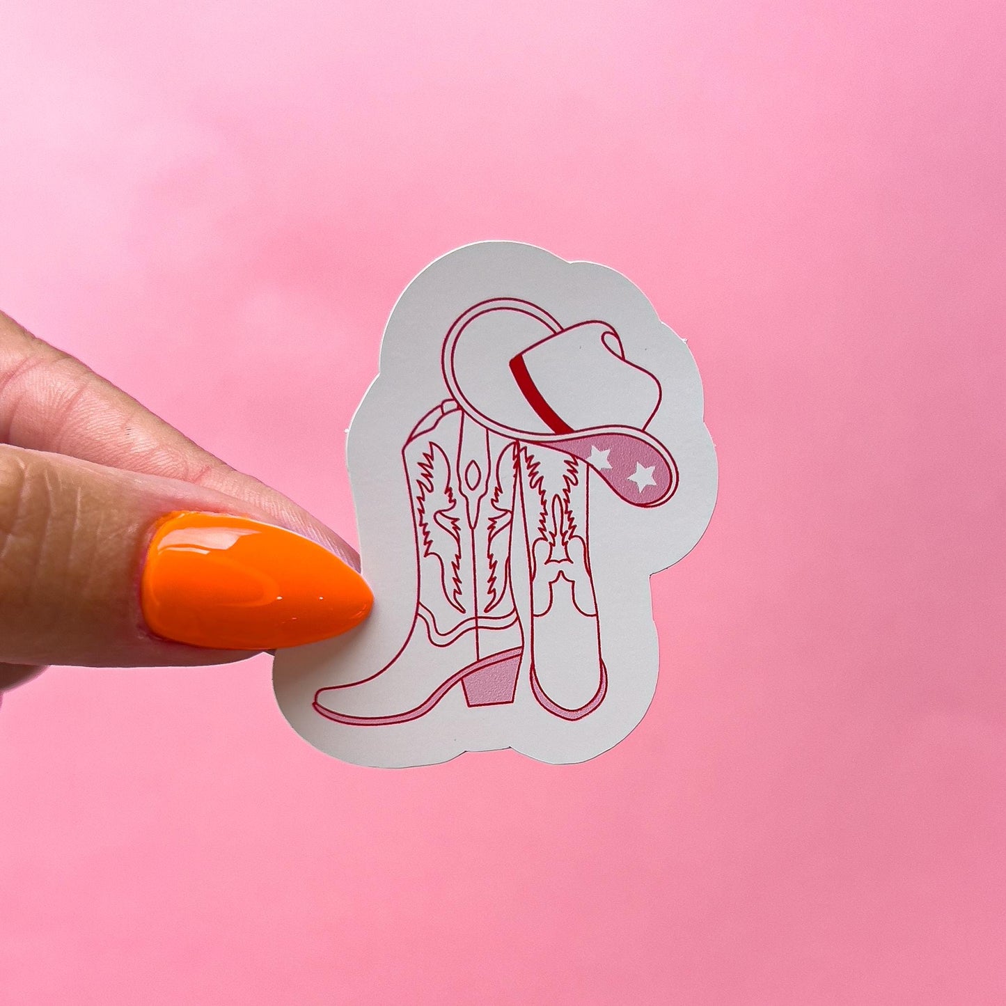 Pink Cowgirl Boots Sticker Decal for Planners, laptops, tumblers, cars, walls, mirrors, notebooks, phones, etc. 2CNTRY