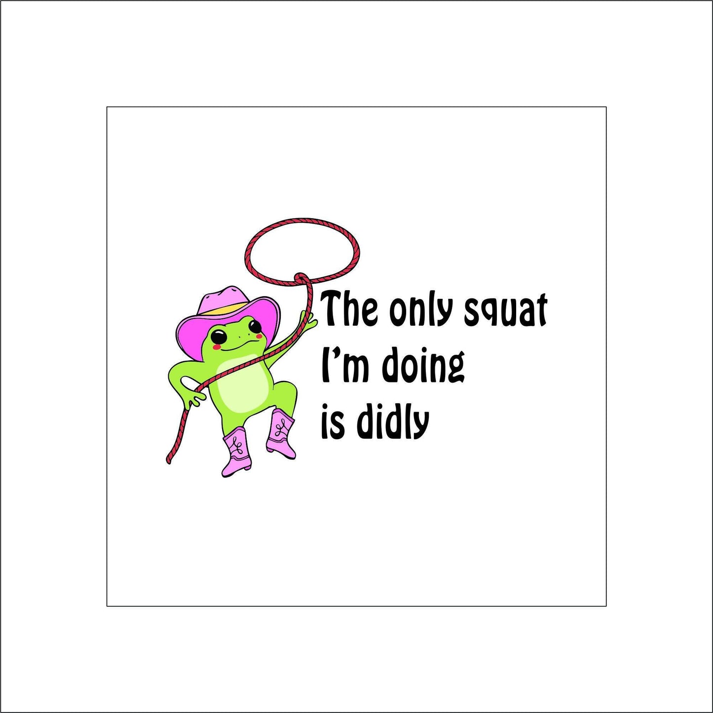 Funny Cowboy Frog pun Sticker Decal for Planners, laptops, tumblers, cars, walls, mirrors, notebooks, phones, etc. 12ANML