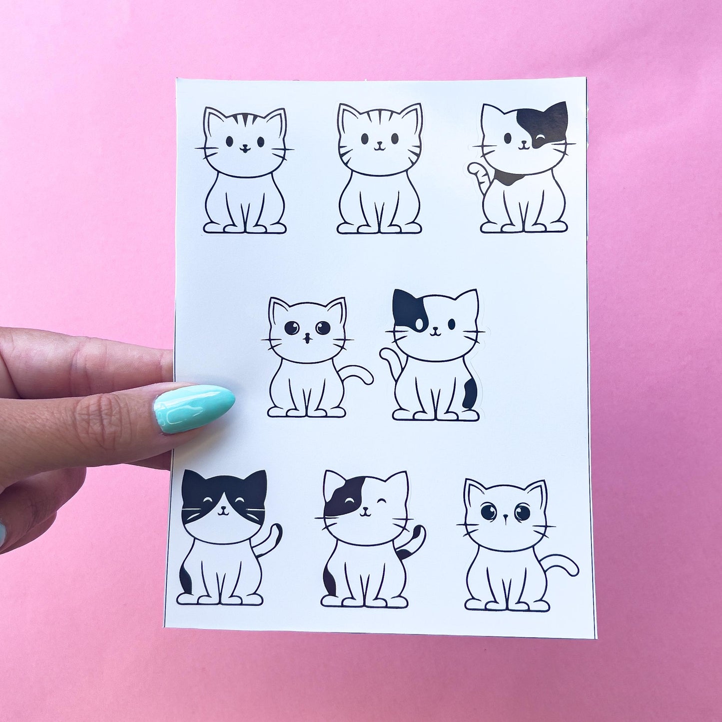 Kitty Cats Sticker laptop sticker, cute sticker, laptop decal, tumbler sticker, water bottle sticker, water bottle decal 65PKG