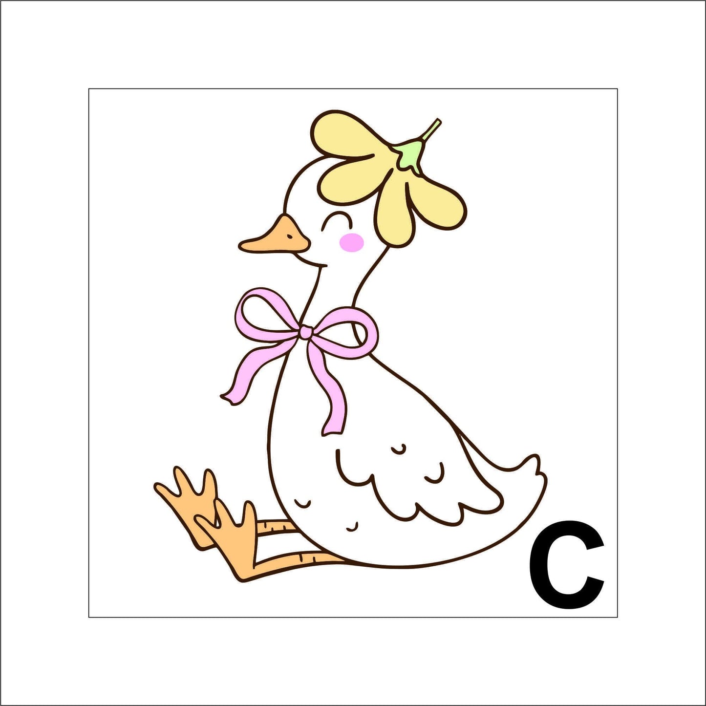 Cute Duck Goose Sticker Decal for Planners, laptops, tumblers, cars, walls, mirrors, notebooks, phones, etc. 49ANML