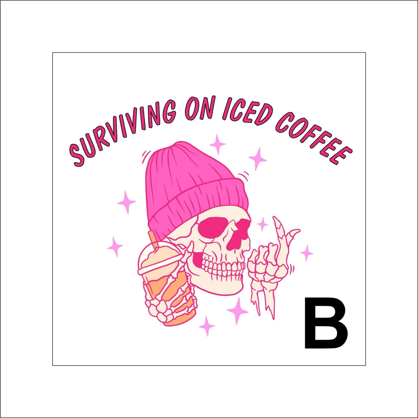 Iced Coffee Skeleton Sticker Decal for Planners, laptops, tumblers, cars, walls, mirrors, notebooks, phones, etc. 20HLWN