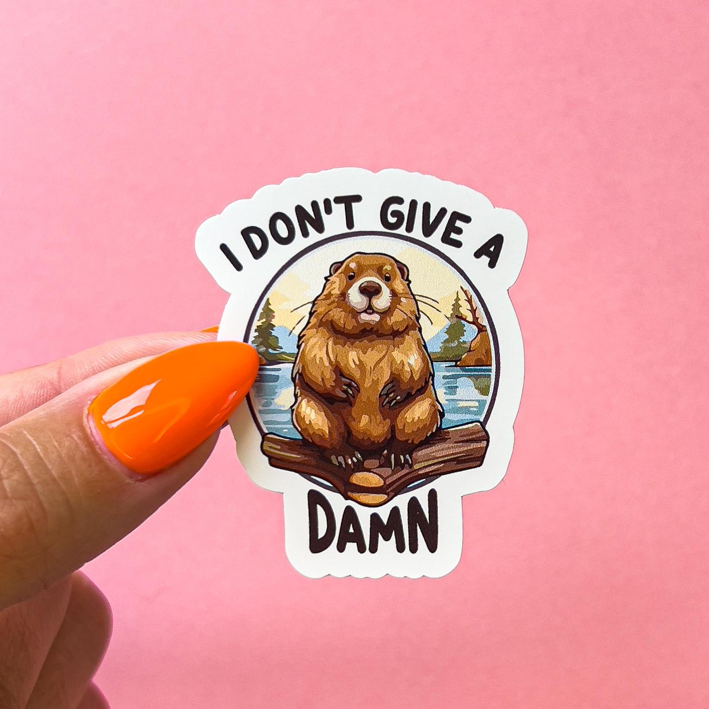 Funny Beaver Animal Pun Sticker Decal for Planners, laptops, tumblers, cars, walls, mirrors, notebooks, phones, etc. 48ANML
