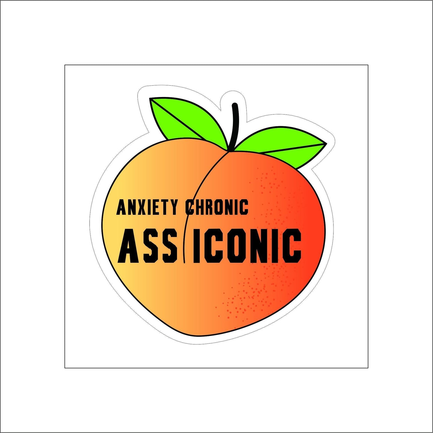 Anxiety Peach Pun Sticker Decal for Planners, laptops, tumblers, cars, walls, mirrors, notebooks, phones, etc. 25FOD