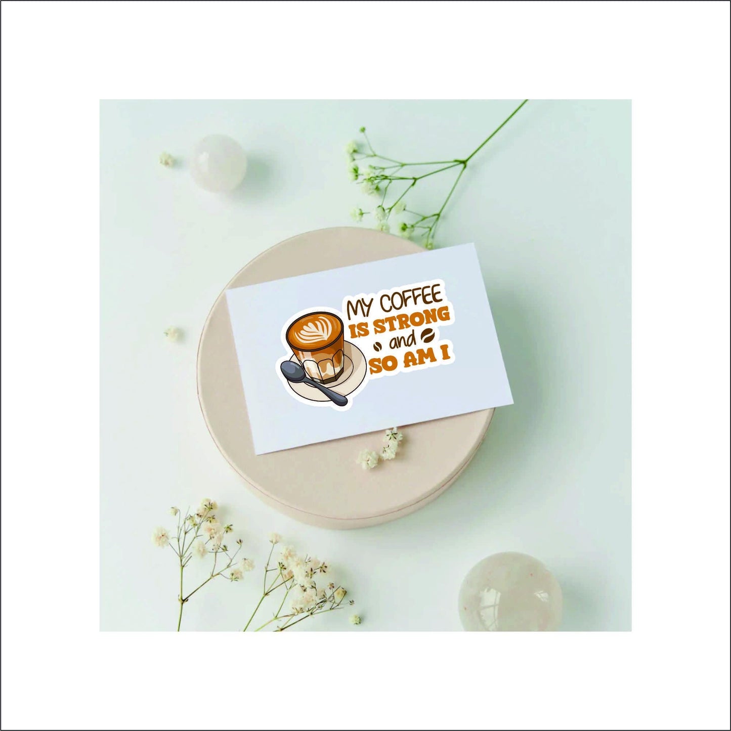 Coffee Quotes Sticker Decal for Planners, laptops, tumblers, cars, walls, mirrors, notebooks, phones, etc. 3CFE
