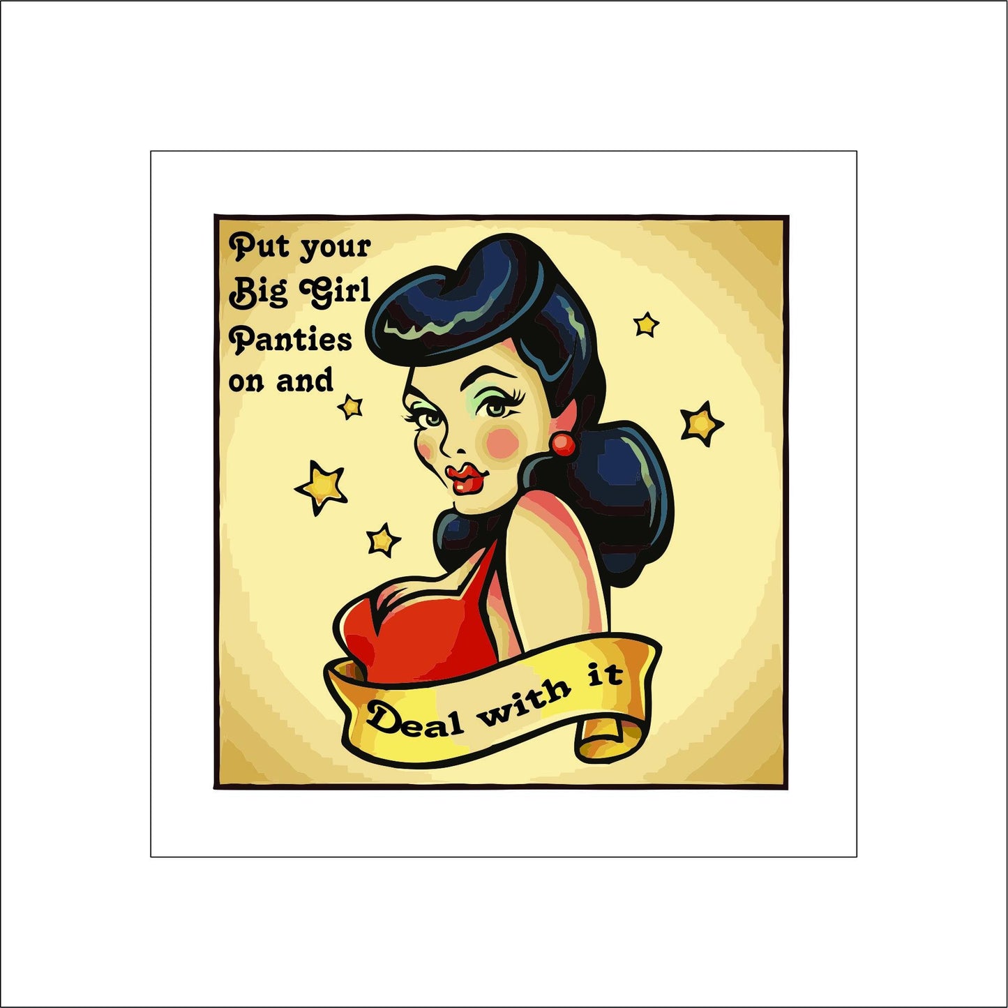 Vintage Big Girl Panties On Sticker Decal for Planners, laptops, tumblers, cars, walls, mirrors, notebooks, phones, etc. 1VNTG