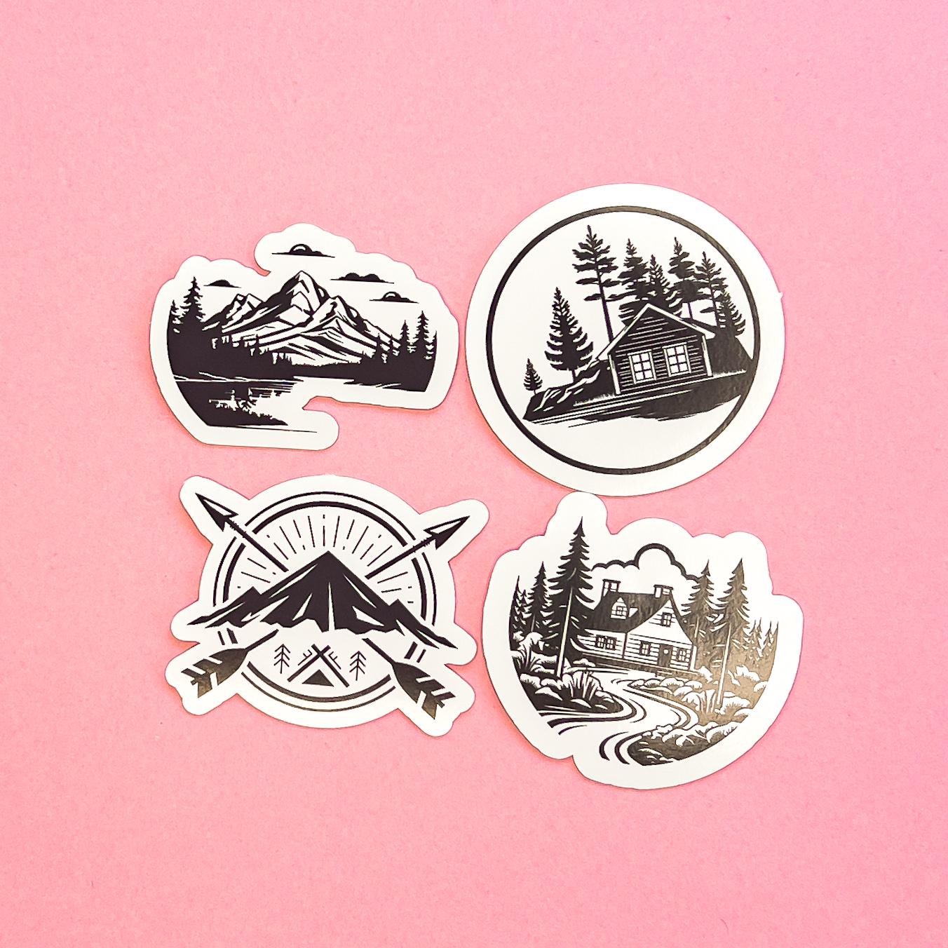 Mountain Travel Sticker Decal for Planners, laptops, tumblers, cars, walls, mirrors, notebooks, phones, etc. 3TRVL
