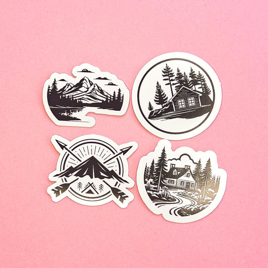 Mountain Travel Sticker Decal for Planners, laptops, tumblers, cars, walls, mirrors, notebooks, phones, etc. 3TRVL