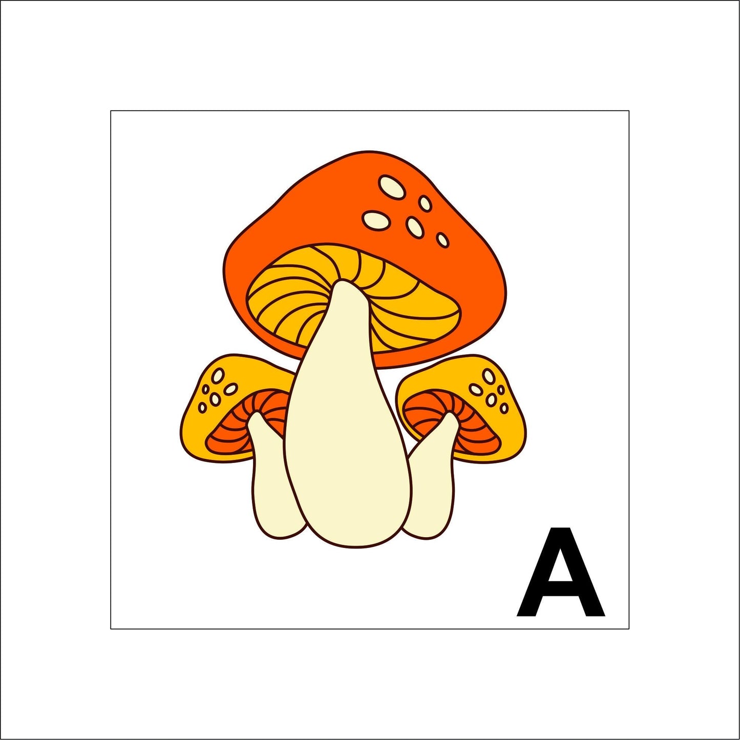 Cute Orange Mushrooms Sticker Decal for Planners, laptops, tumblers, cars, walls, mirrors, notebooks, phones, etc. 4PLNT