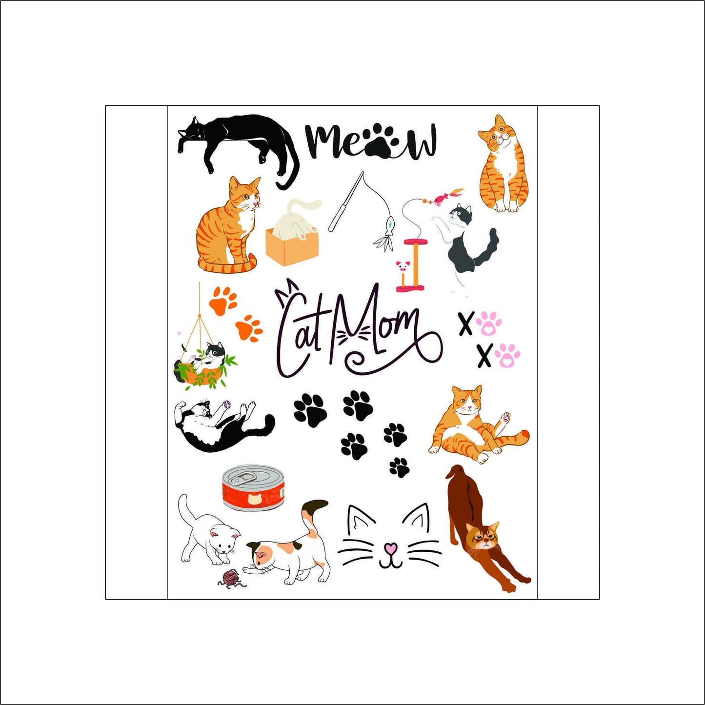 Kitty Cats laptop sticker, cute sticker, laptop decal, tumbler sticker, water bottle sticker, water bottle decal 33PKG