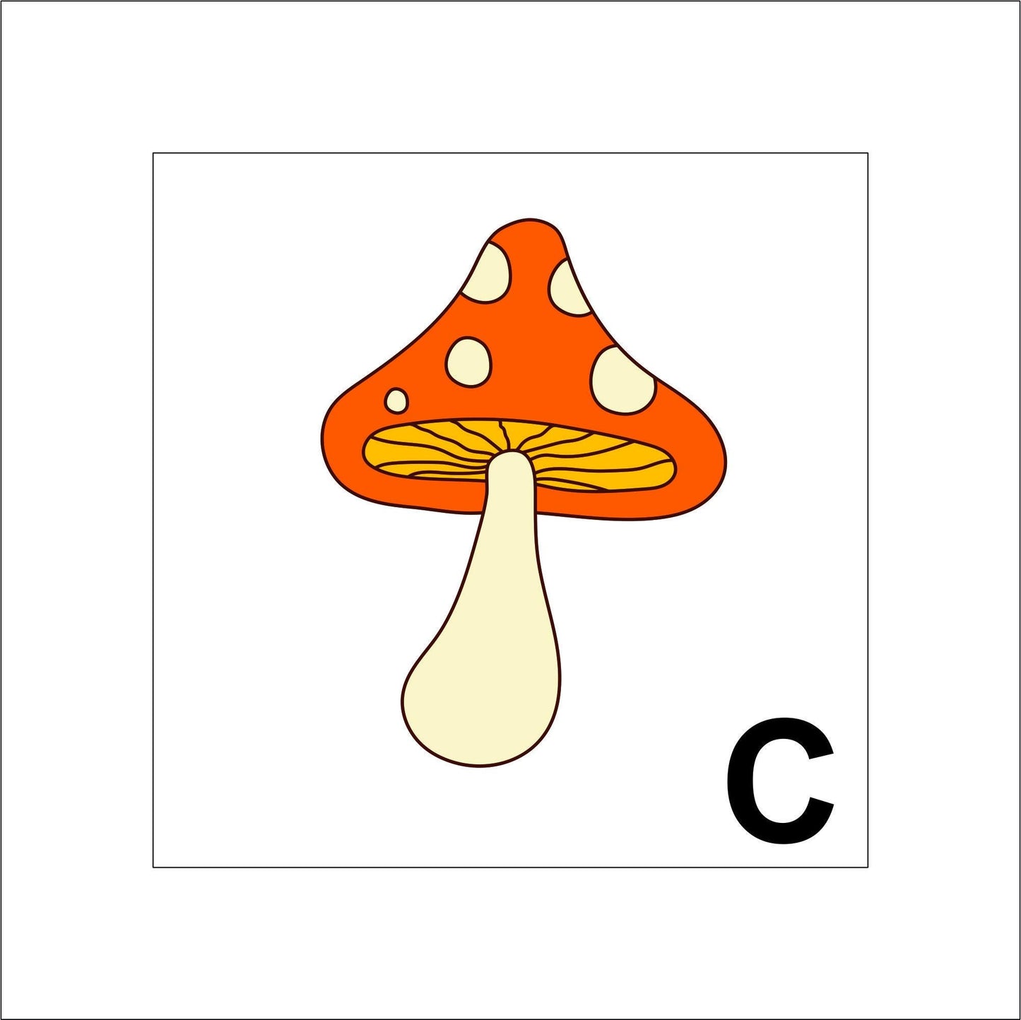 Cute Orange Mushrooms Sticker Decal for Planners, laptops, tumblers, cars, walls, mirrors, notebooks, phones, etc. 4PLNT