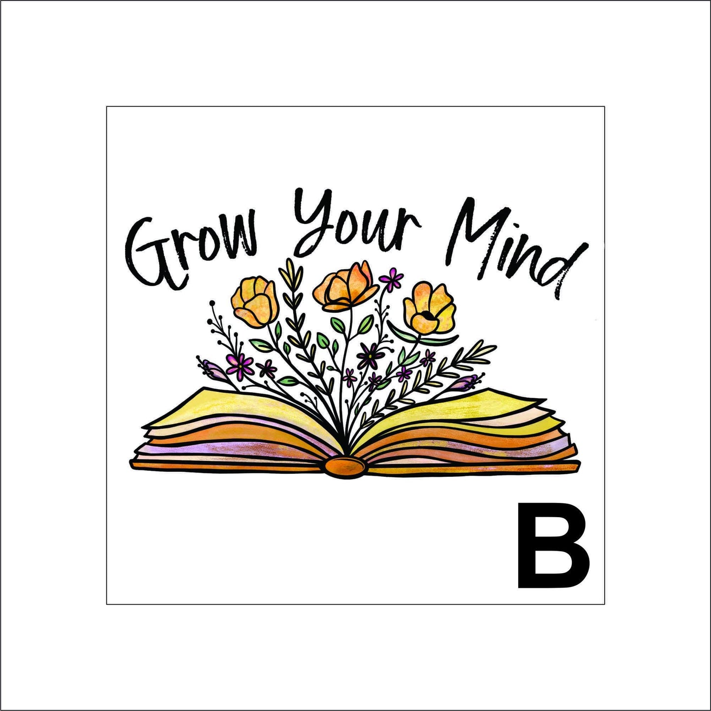 Floral Book Sticker Decal for Planners, laptops, tumblers, cars, walls, mirrors, notebooks, phones, etc. 2BOK
