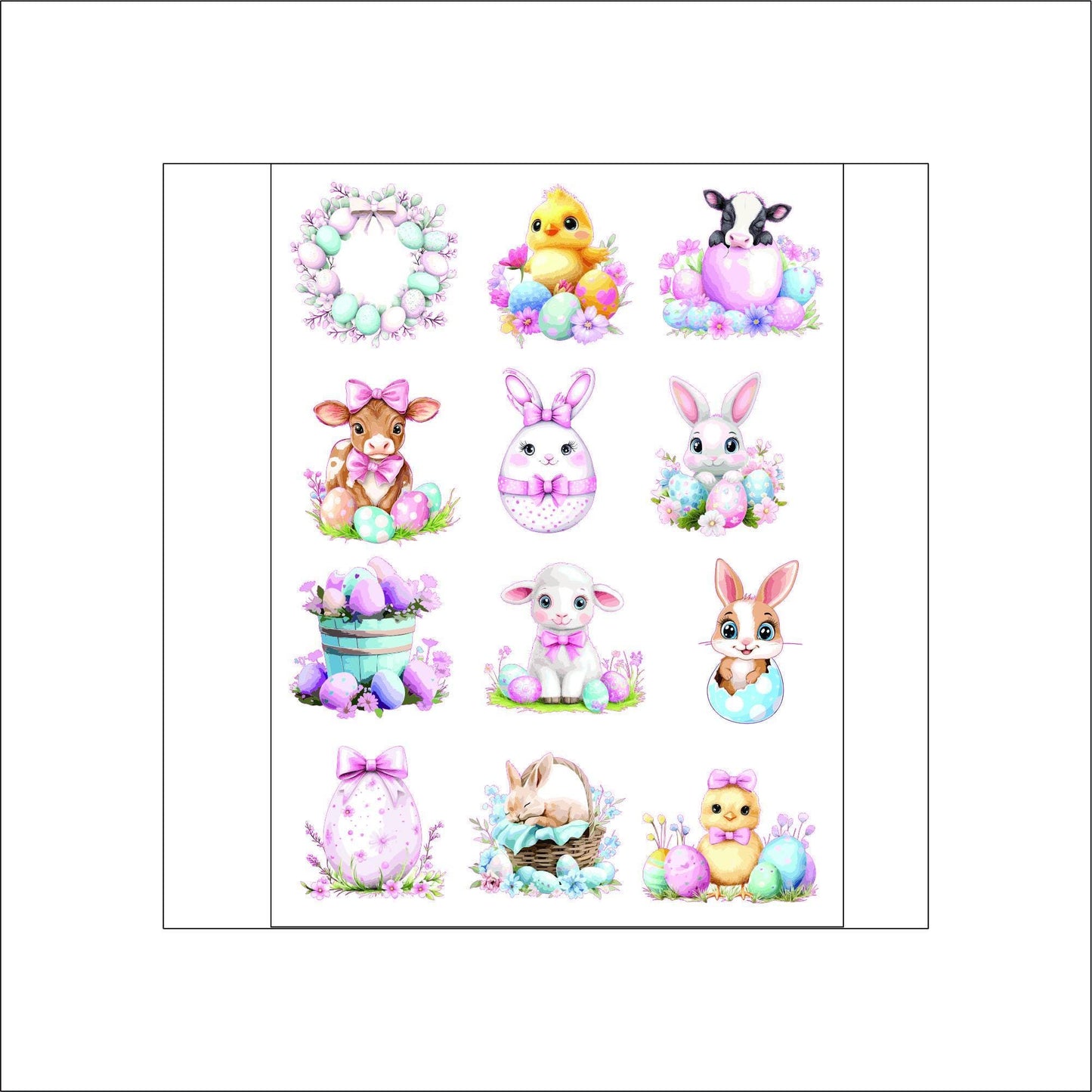 Cute Easter Animal Stickers laptop sticker, funny sticker, laptop decal, tumbler sticker, water bottle sticker, water bottle decal 8GRP