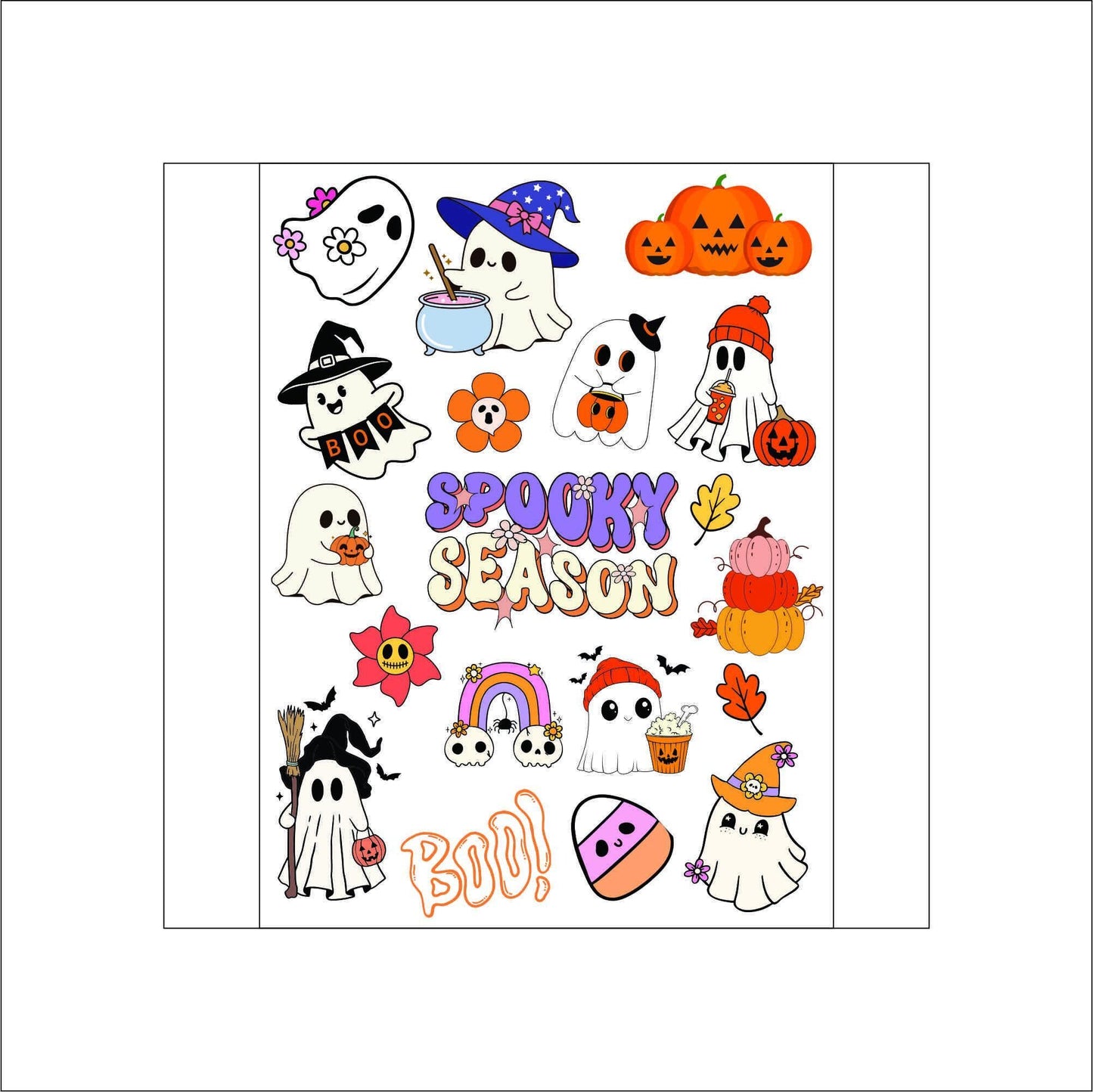 Cute Halloween Fall Stickers laptop sticker, funny sticker, laptop decal, tumbler sticker, water bottle sticker, water bottle decal 24PKG