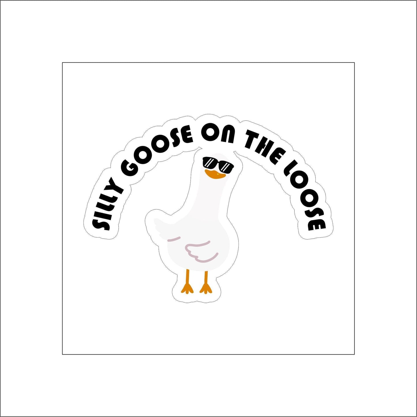 Silly Goose Sticker pun Sticker Decal for Planners, laptops, tumblers, cars, walls, mirrors, notebooks, phones, etc. 14ANML