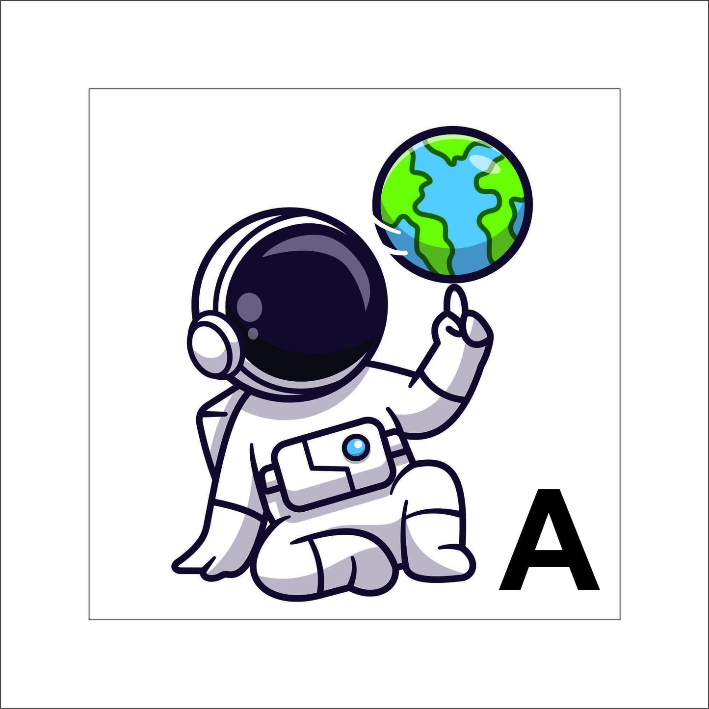 Cute Alien and Astronaut and Dinosaur Sticker Decal for Planners, laptops, tumblers, cars, walls, mirrors, notebooks, phones, etc. 2FNTSY