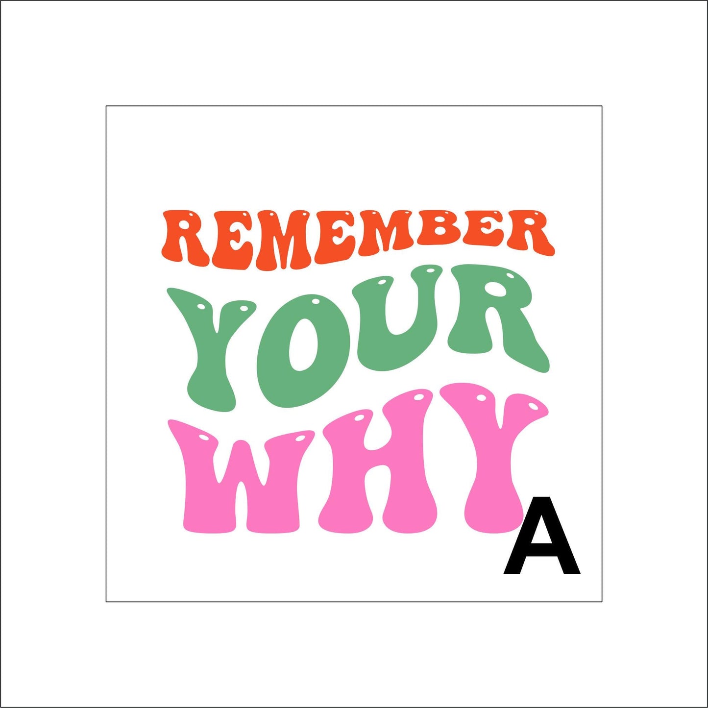 Remember Your Why Sticker Decal for Planners, laptops, tumblers, cars, walls, mirrors, notebooks, phones, etc. 16SAY